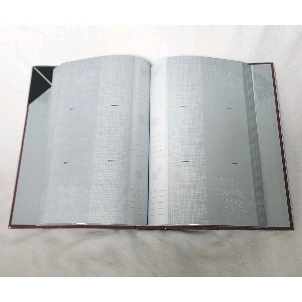 Vintage Pocket Photo Album 300 (4 x 6) Pictures w Writing Area Floral Red NEW